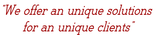 “We offer an unique solutions for an unique clients”